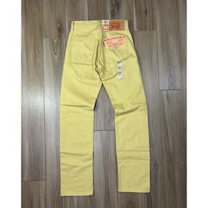 NWT Levi's 501 Jeans 30x34 Yellow Men's Classic Button Fly Rare Shrink To Fit